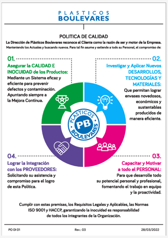 Políticas de Calidad Plásticos Bouelvares